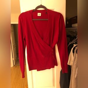 Cabi red wrap sweater.